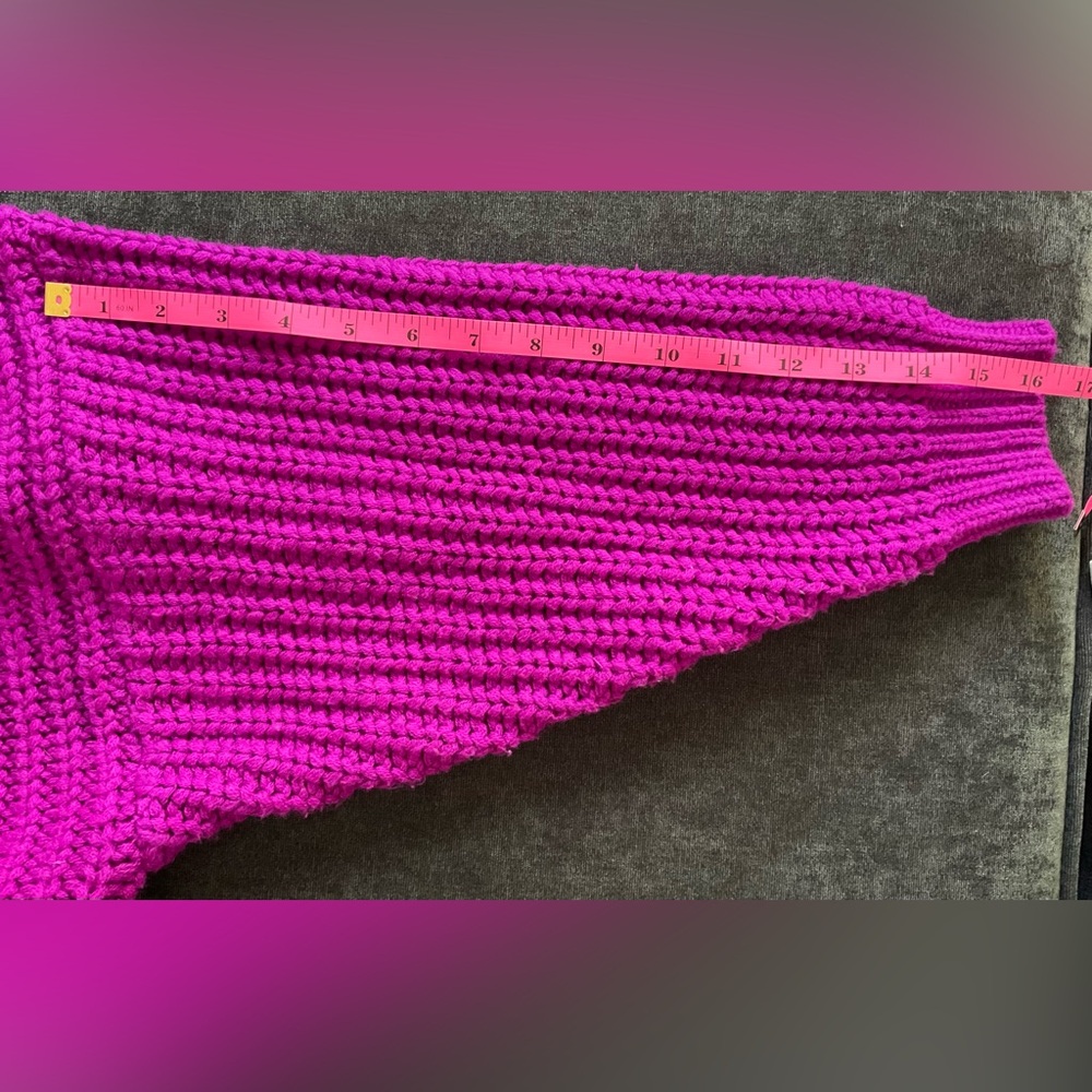 Topshop Purple V-Neck Sweater Chunky Knit - Picture 8 of 8